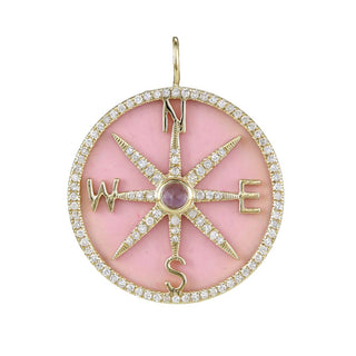 True North Pink Diamond Compass Charm