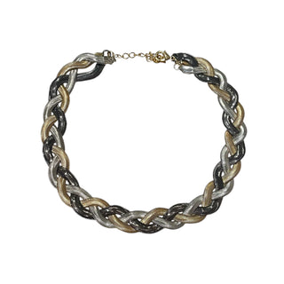 Mixed Metal Braided Necklace