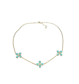 Turquoise Flower Station Necklace