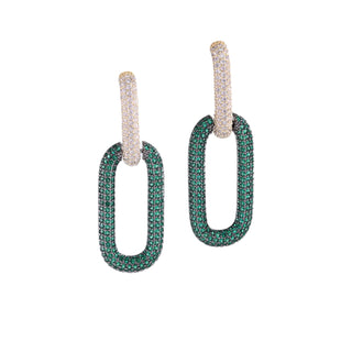 Green CZ Buckle Earring