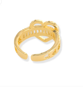 CZ Adjustable Heart Ring