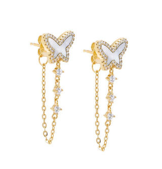 Butterfly Front Back Chain Earring