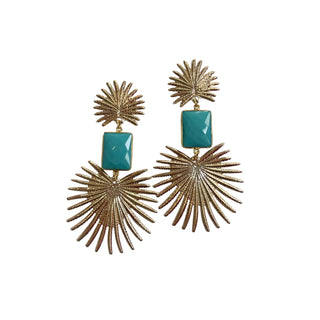 Gemstone Sunburst Statement Earring