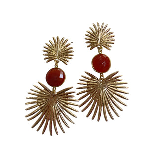 Gemstone Sunburst Statement Earring