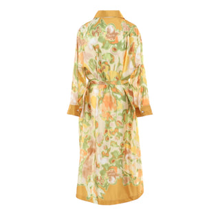 Yellow Multi Print Maxi Shirt Dress