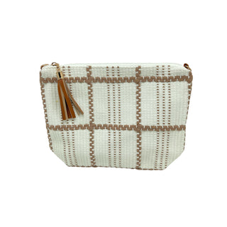 Checkered Summer Straw Clutch