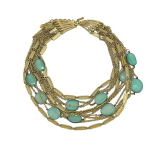 Vintage Gold And Chalcedony Necklace