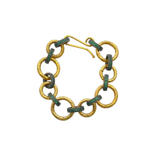 Green And Gold Link Bracelet