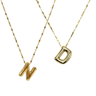 Gold Bubble Letter Necklace