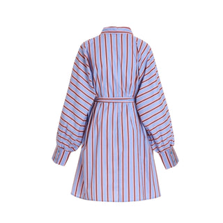 Blue Striped Shirt Dress