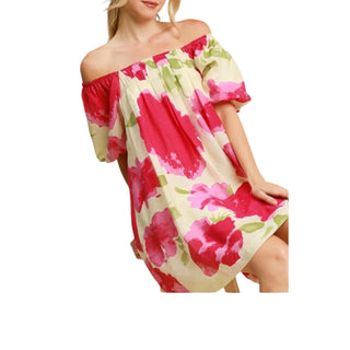 Floral Print Square Neck Dress