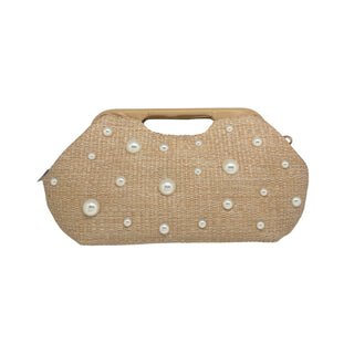 Pearl And Straw Purse