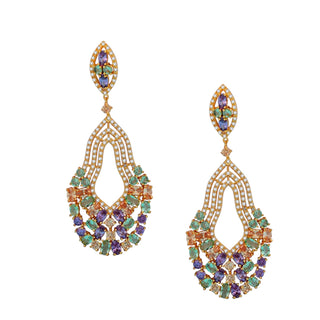 Colorful Basket Statement Earrings