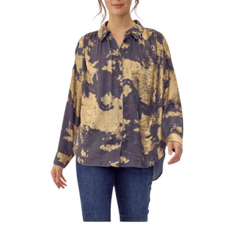 Gold And Denim Blouse