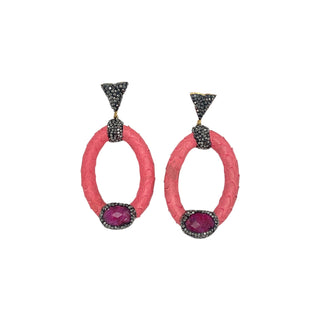 Pink And Ruby Statement Earring