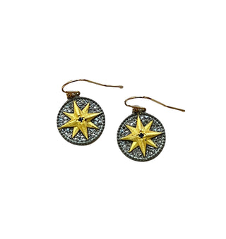 Two Tone Diamond Starburst Earring