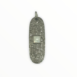 Moonstone And Diamond Dogtag