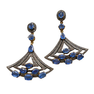 Iolite And Diamond Statement Earrings