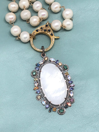 Mother Of Pearl Diamond Pendant