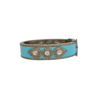 Enamel And Polki Diamond Bangle