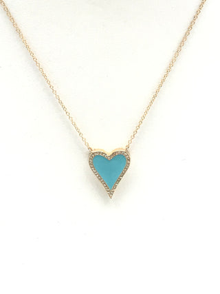 Reversible Enamel And Diamond Heart Necklace