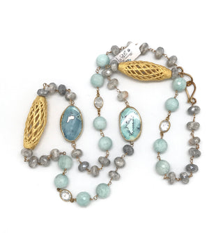 Light Blue Layering Necklaces