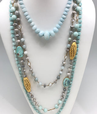 Light Blue Layering Necklaces