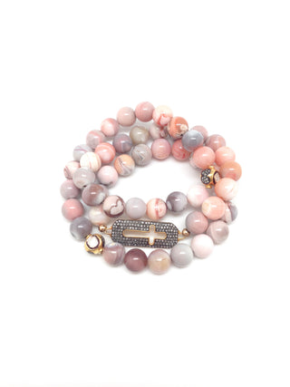 Pink Opal Triple Wrap Bracelet